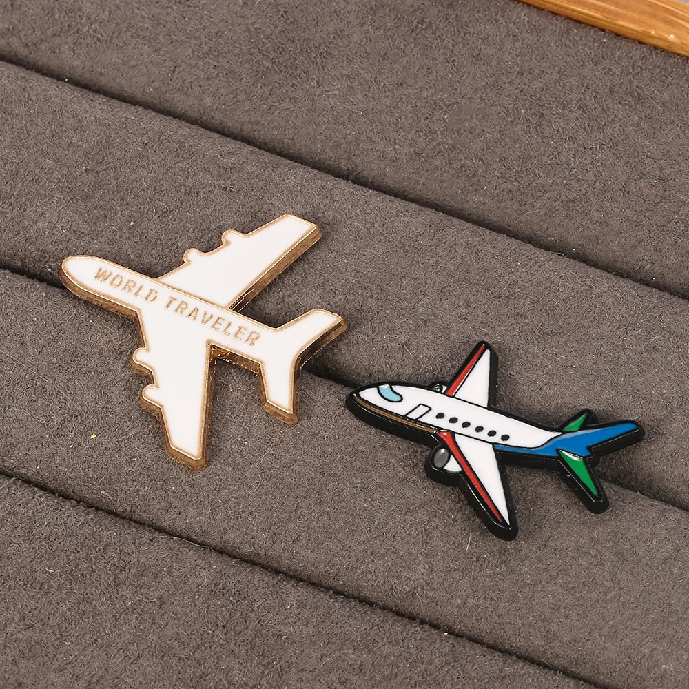 Cartoon Unique Airplane Enamel Pins Custom 3d Metal Airplane Lapel Pin ...