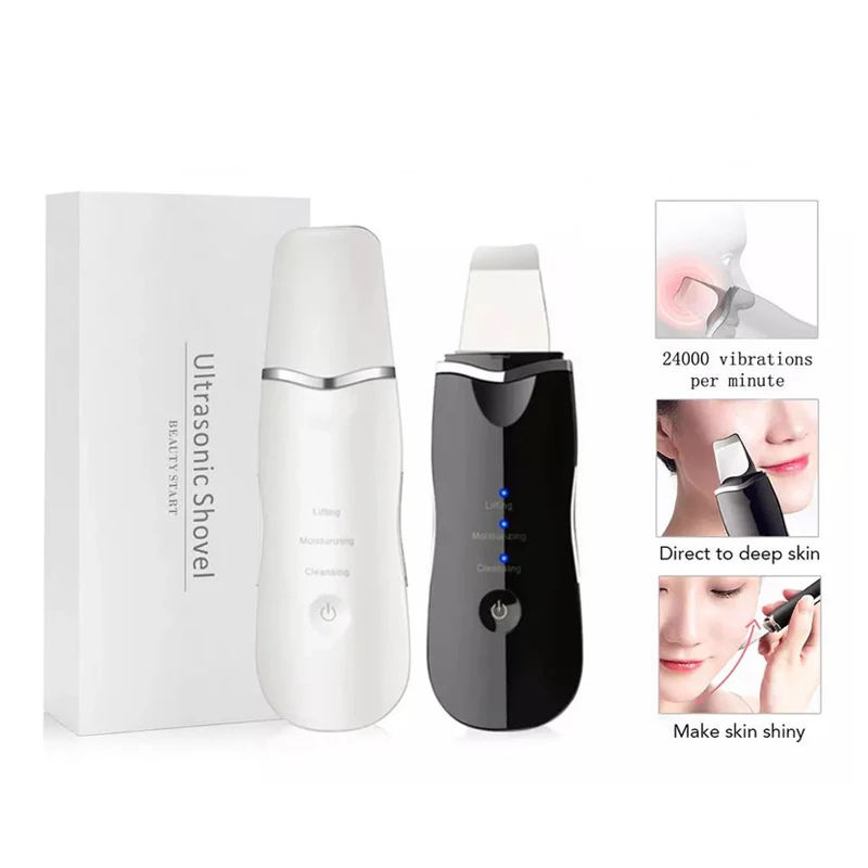 New Ultrasonic Skin Scrubber Face Exfoliating Pores Spatula Facial