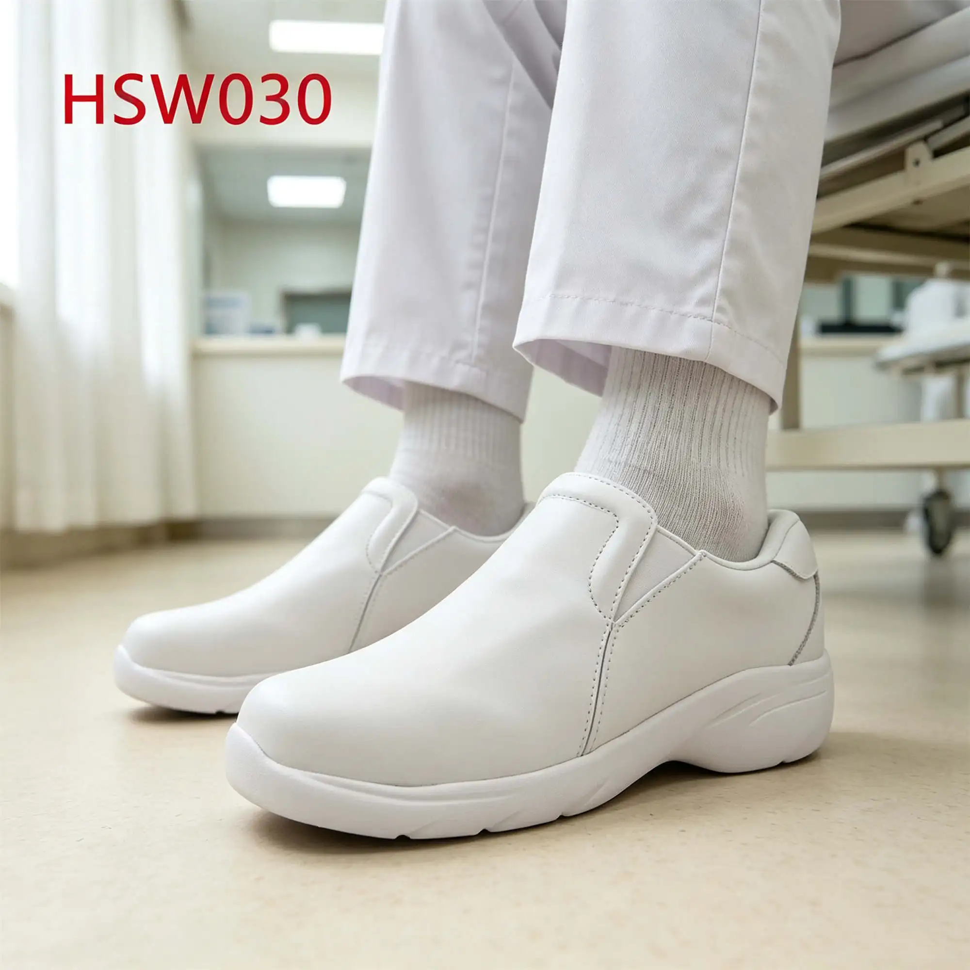ZYF,pull on Style Anti-static White/black Safety Shoes Popular in USA Hospital Ward Full Grain Leather Unisex Work Clogs HSW030