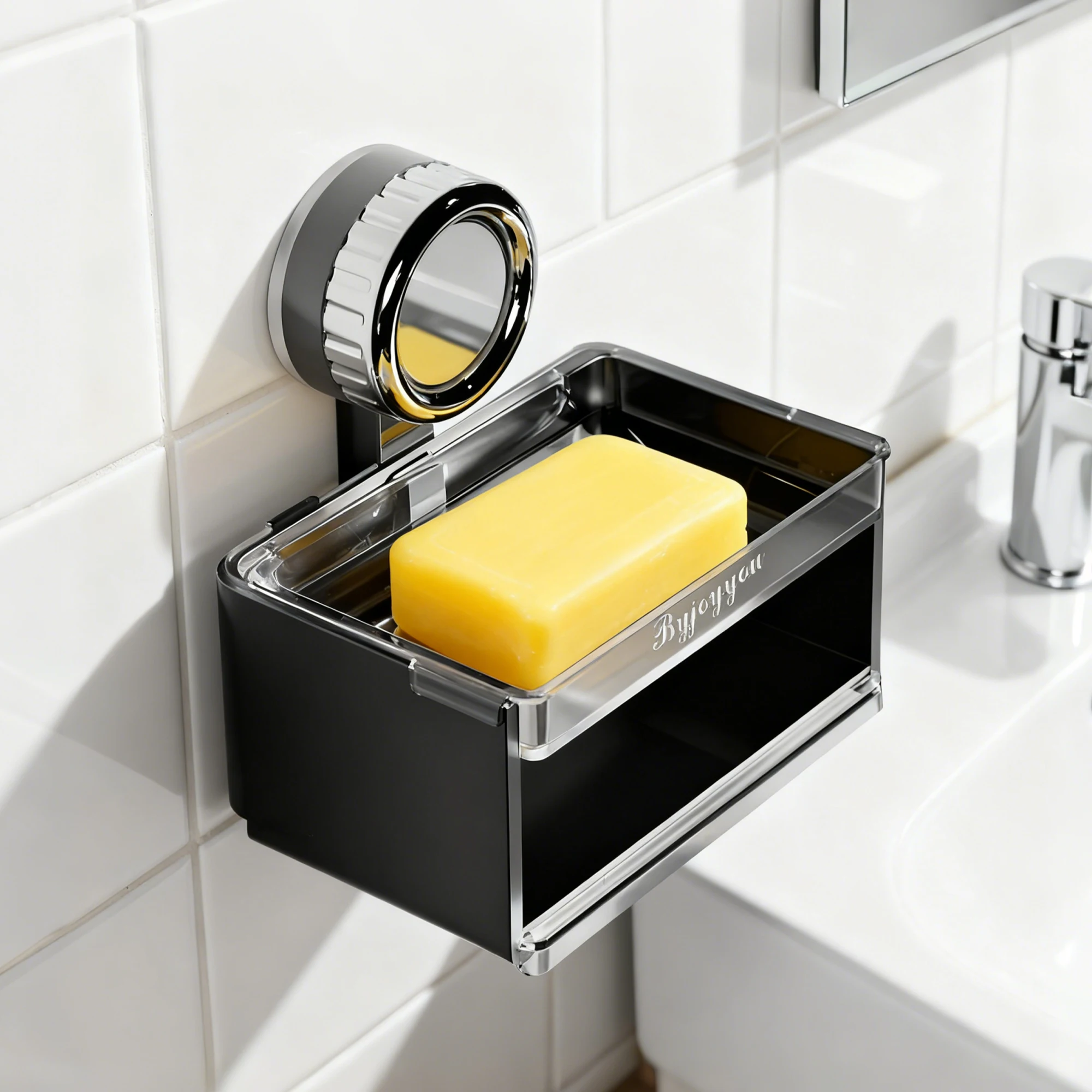 Prateleiras de Armazenamento Modernas em Alumínio Montadas na Parede sem Furos, Prateleiras com Drenagem e Prateleiras para Esponja