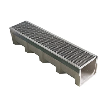 Hot-selling Polymer Concrete Drainage Channel With Stainless Steel Grating Outdoor Linear Drains