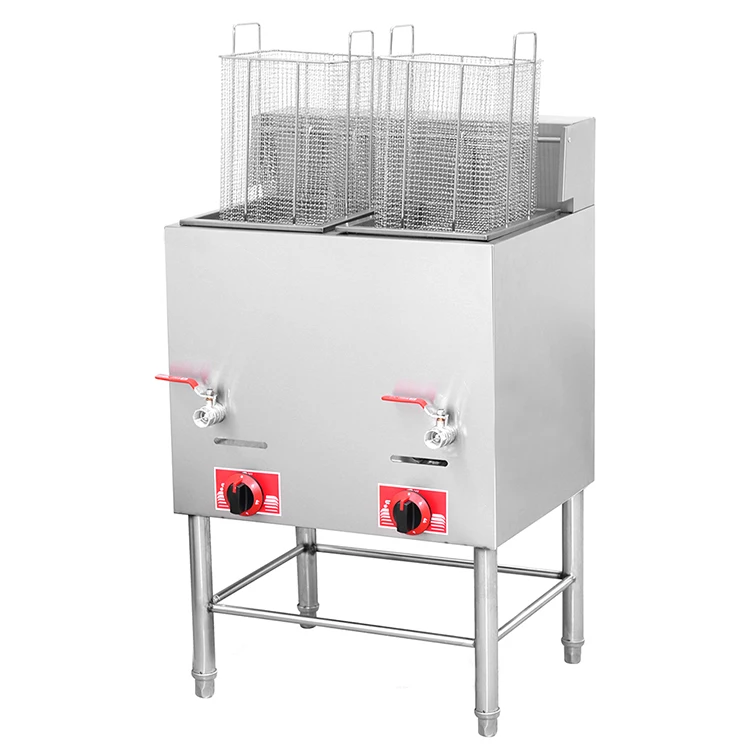 Commercial Gas Deep Fryer With 2 Basket Fried Chicken Fries Frye Machine