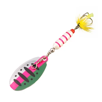 Stock 90mm 7g 5pcs Set Spinner Spoon Lure Strong Reflection Fishing Spinner Lures Pesca Fishing Lures Spinner Bait Lures – Metal Jig – view 2