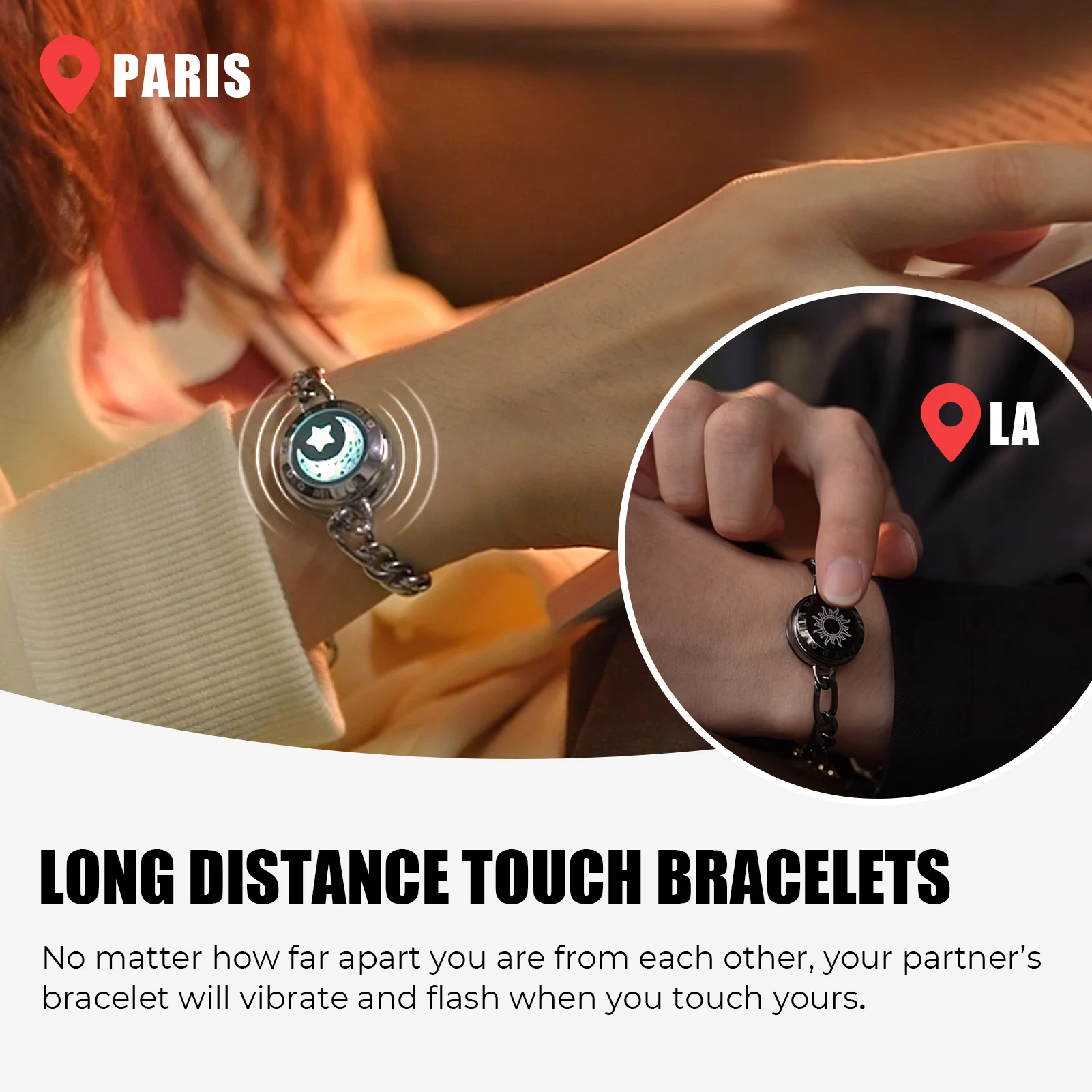 Sun and Moon Totwoo Long Distance Relationship Bracelet