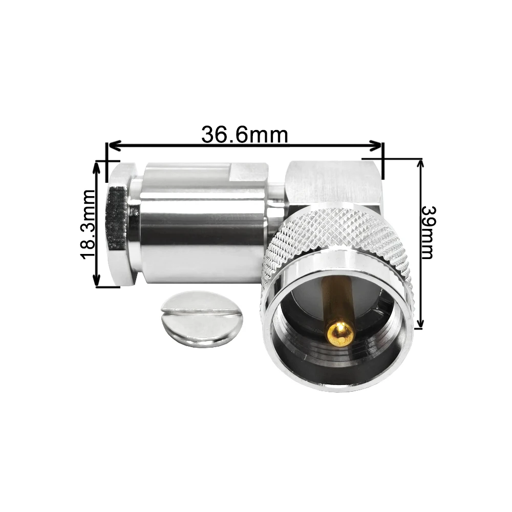 Factory Directly UHF Male 90 Degrees Clamp for RG213 RG214 RG8 WTR400 Cable Uhf Pl259 RF Coax Coaxial Connectors in Stock