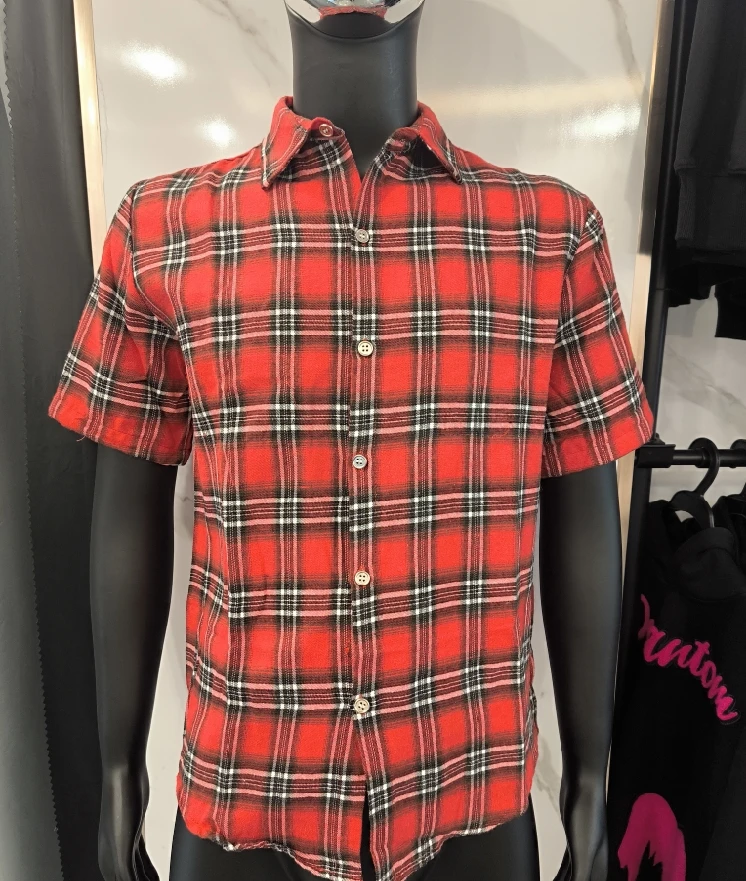 Custom Men's Plus Size Shirts Fashion Casual Cotton Comfortable Plaid Short Sleeve Shirts S/M/XL/2XL/3XL Work Flannel Shirts