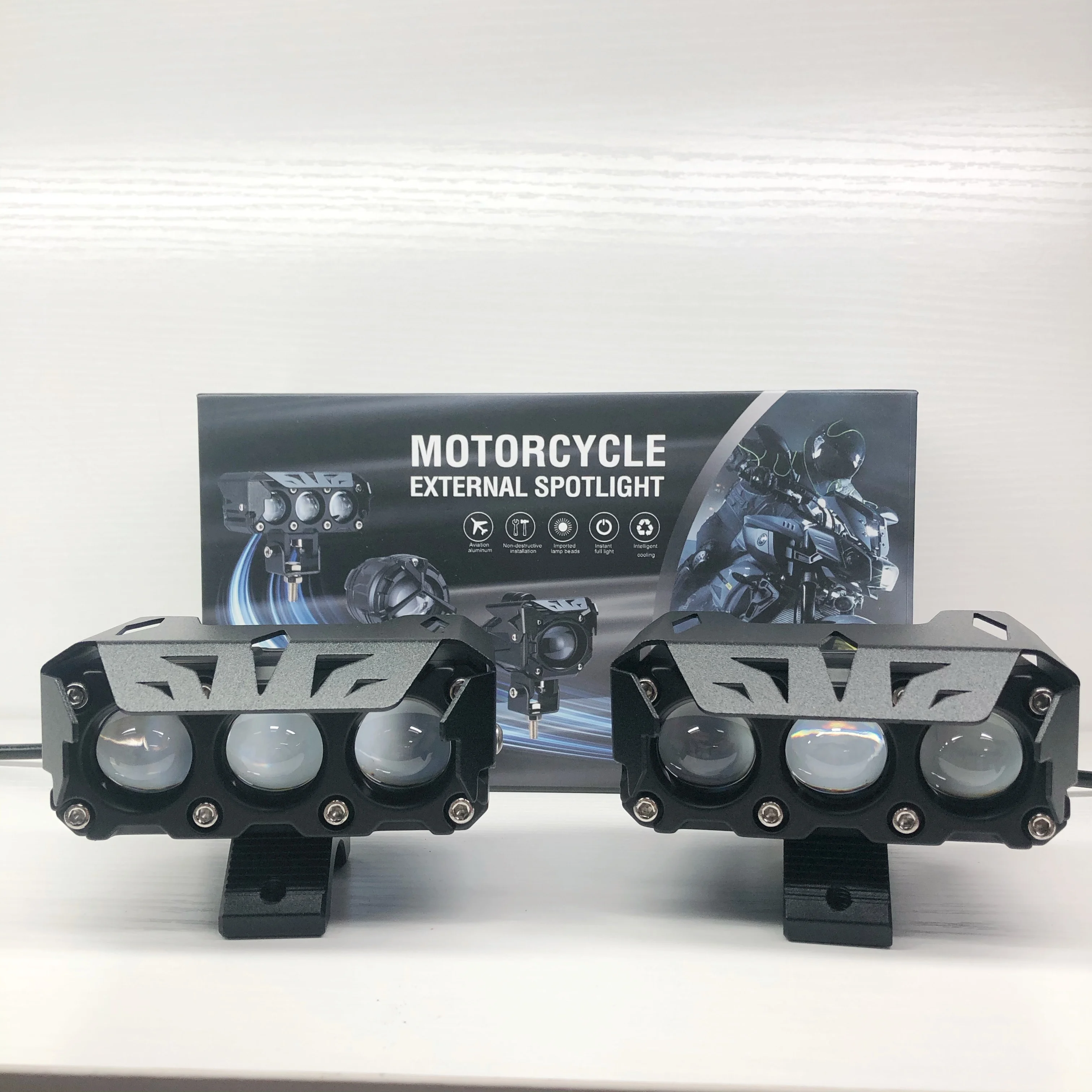 IP67 мотоциклетный двухцветный светодиодный фонарь 40 Вт, прожектор для мотоцикла, дополнительный фонарь