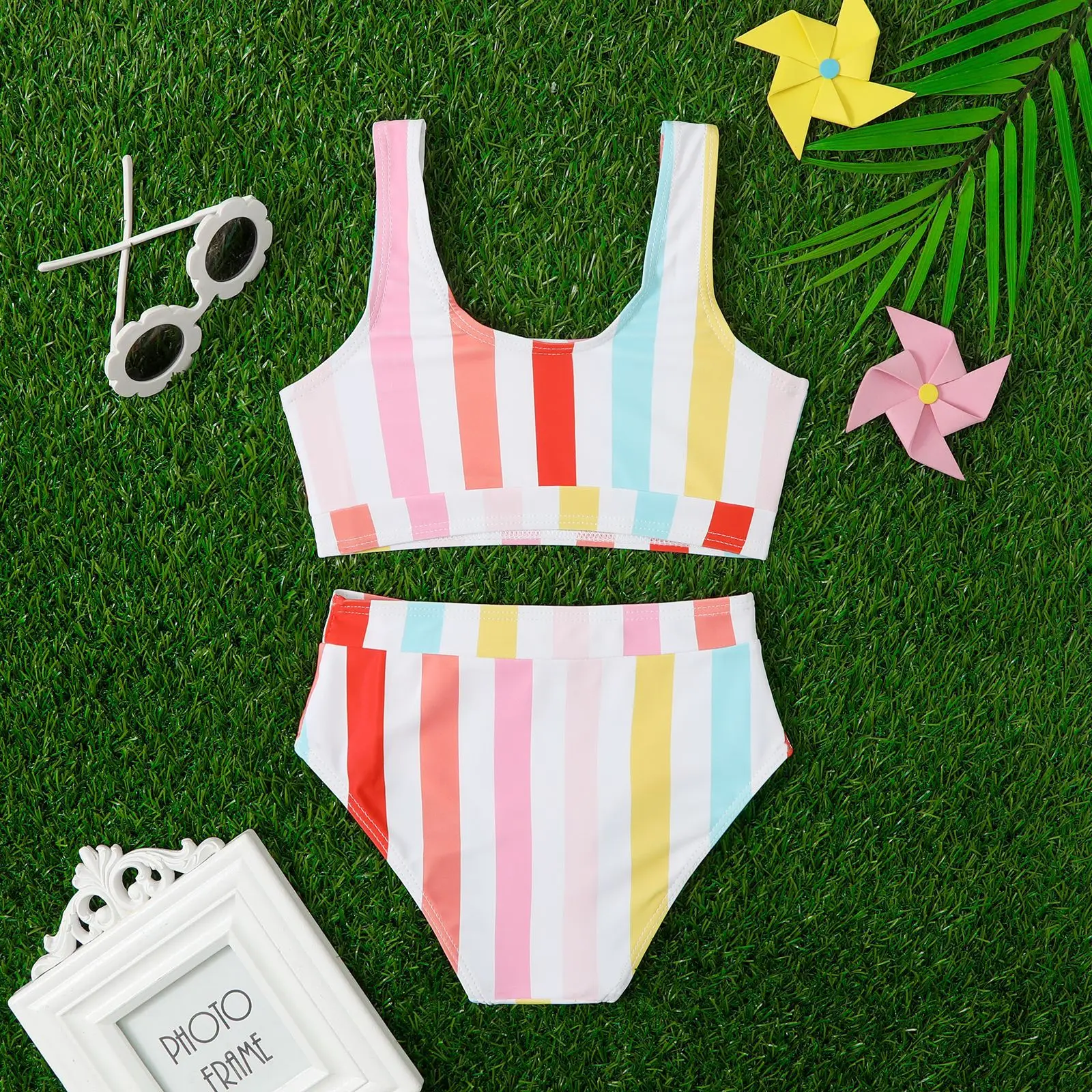 Girls Swimwear,Summer 2024 Two Piece Suit Kids Girls Cute Comfortable