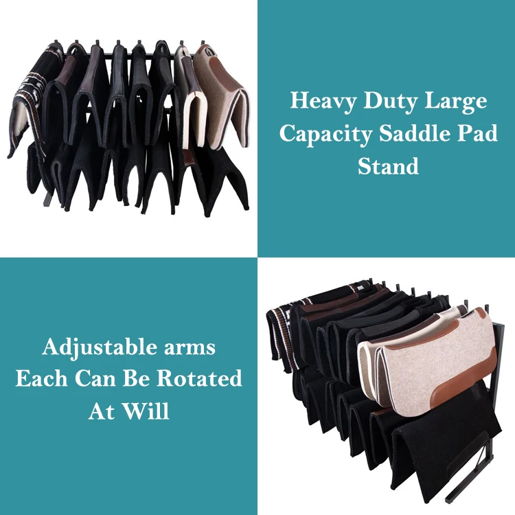 Jhmech Metal Standing Horse Saddle Stand Holds 16pcs Western Saddle