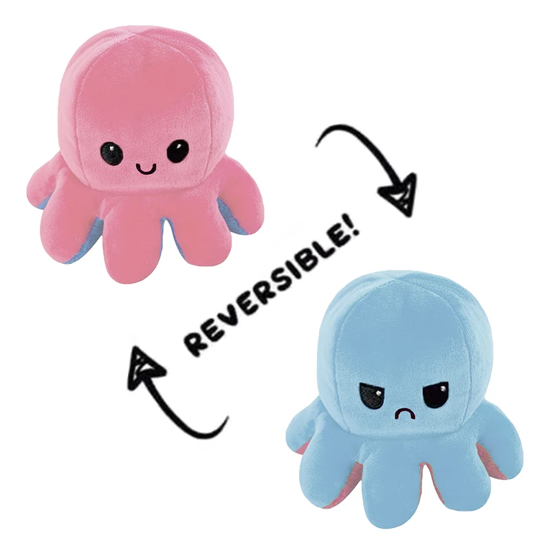 Soft Pulpo Lovely Double Sided Reversible flip Octopus Soft Doll pp cotton stuffed plush toys muneca de pulpo