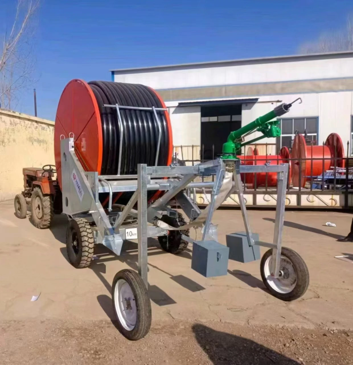 Traveling Irrigation System with Big Sprinkler Gun Water Turbine for Hose Reel Farm Irrigation Rain Gun for Convenient Hosing