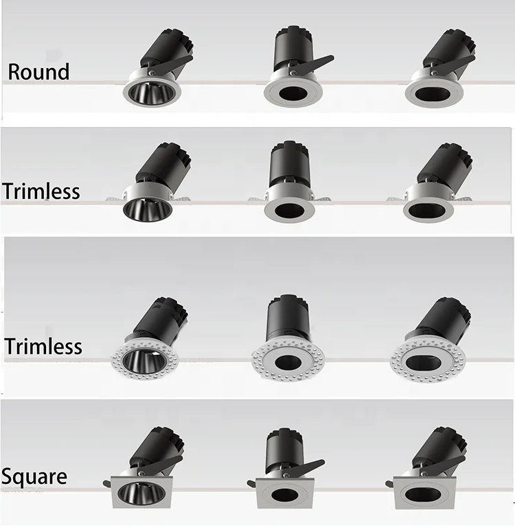 COB Ceiling Recessed Downlight Square Spot Light Commercial Led Downlight 30W 20W 12W 6W Adjustable LED Downlight