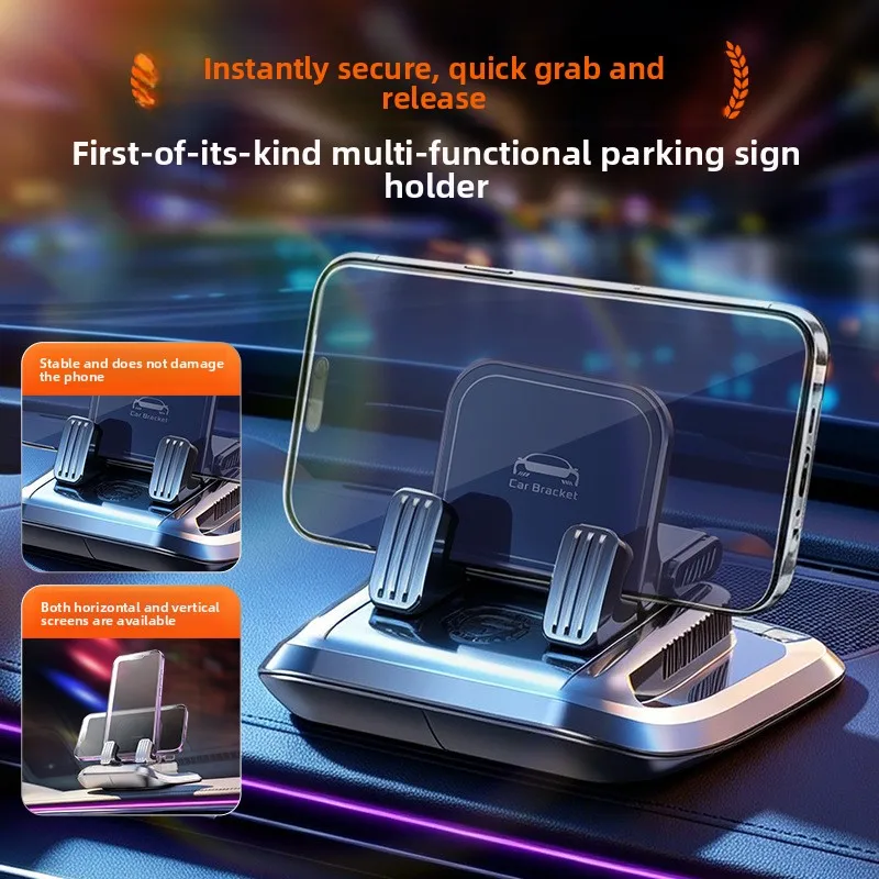 2026 New Phone Holder with Phone Number Plate Three in One Center Console Navigation Fixed Anti slip Car Phone Holder