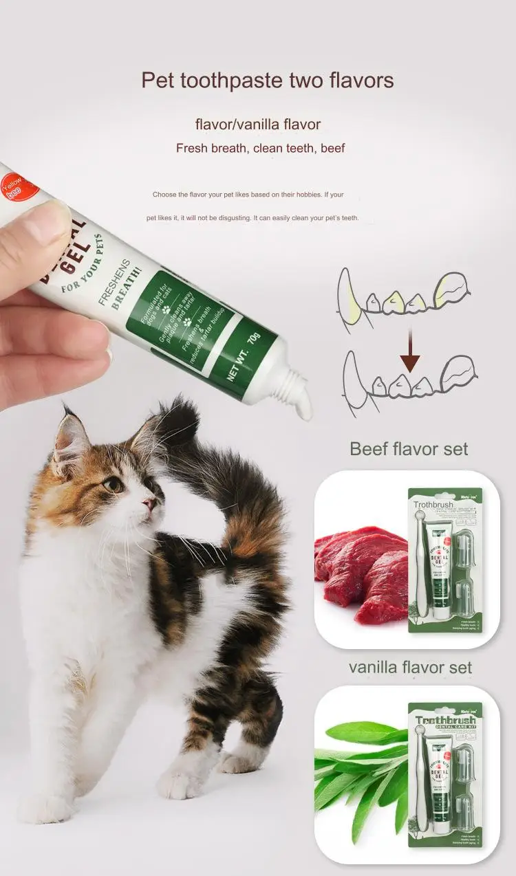 YeulYuuri 5-in-1 Cat Toothbrush Kit, Dog Toothbrush Kit,5