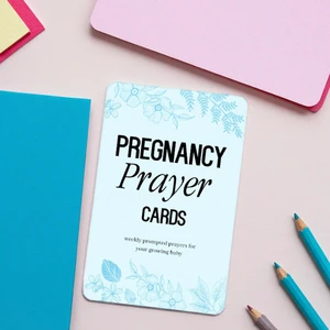 One-of-a-Kind Custom A6 Pregnancy Prayer Cards Loose-leaf Bound Announcement for Parents and Grandparents