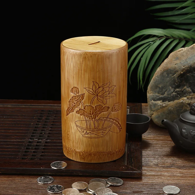 Изготовленная на заказ бамбуковая и деревянная копилка