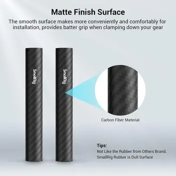 For SmallRig 15mm Carbon Fiber Rod 4 Inches Long Pack of 2-1871 Non-Threaded Support System for Camera Accessories detail image