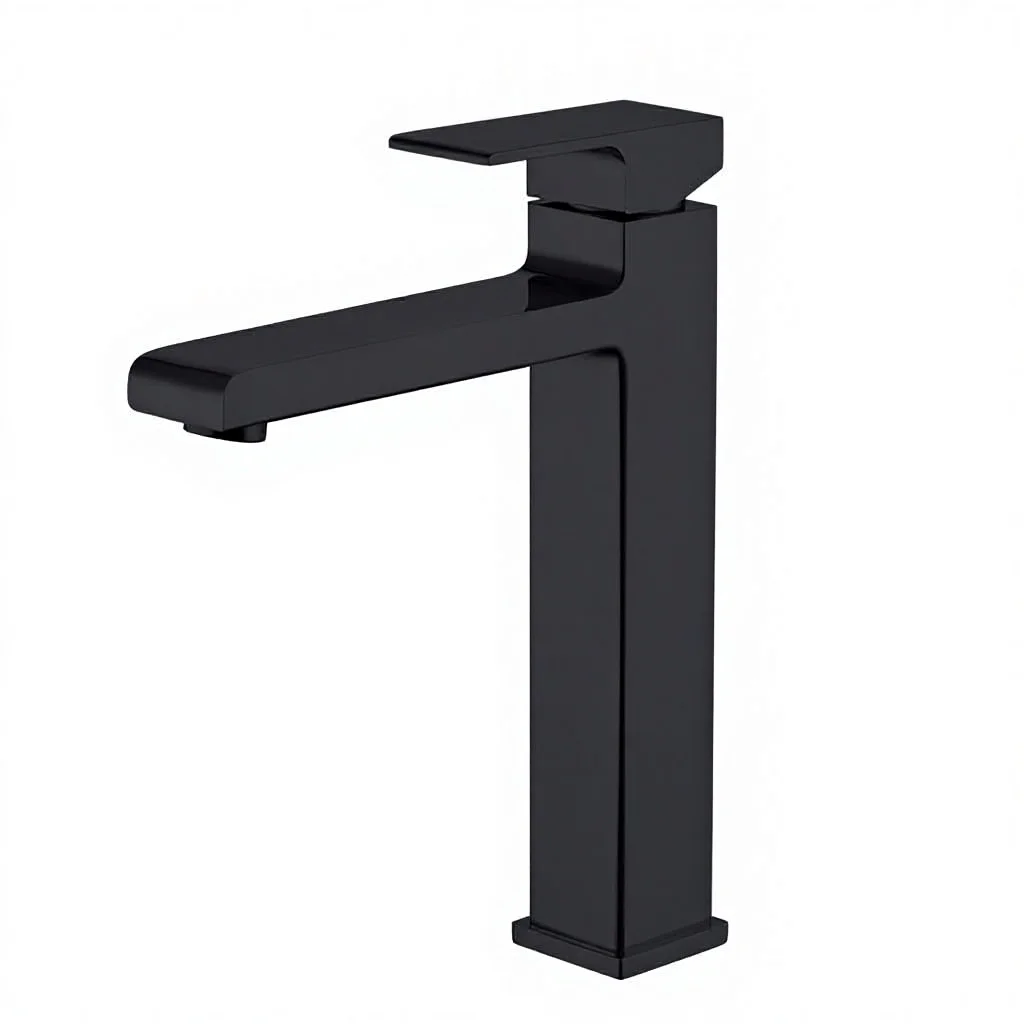 Modern Polished Brass Deck Mounted Single Handle Touch Sensor Tall Square Bathroom Sink Mixer Tap Ceramic Cartridge 5+ Year