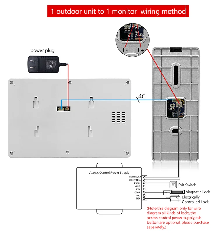 Take Photos Record Video Intercom System Manufacturer Bulk Order Price 7 Inch Cvbs Intercom System Wired Home Intercom System