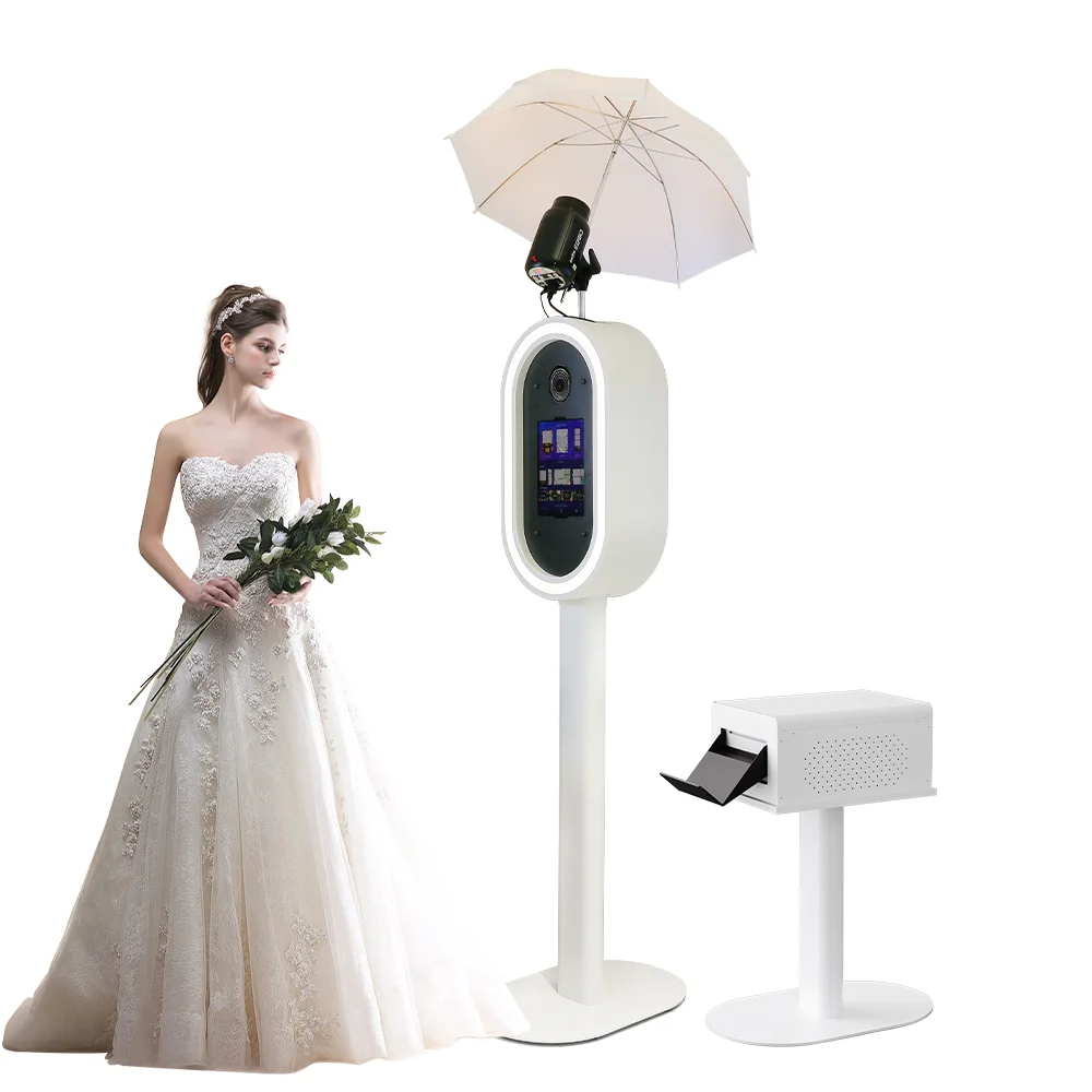 Salsa Photo Booth Oval Photobooth Machines Dslr Photo Booth Shell Available for Black and White Shell With App Remote Control