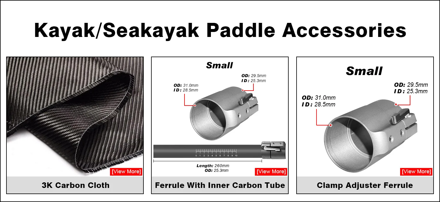 Zj Sport Full Carbon Fiber Kayak Paddle B Model In Cranked Shaft And