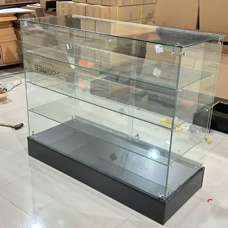 Frameless Lockable Glass Display Showcase - Extra Vision