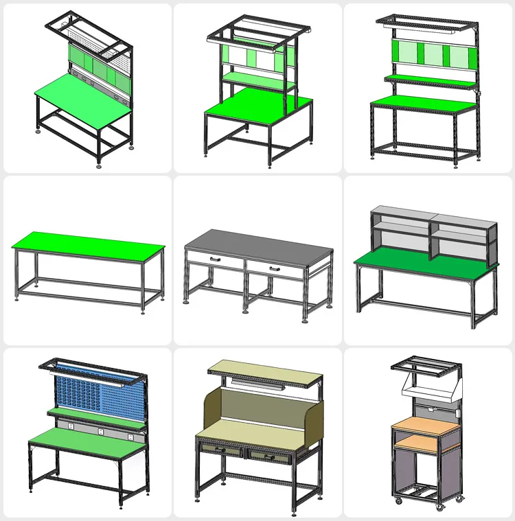 Industrial Workbench and Work Table by Lean Tube or Aluminium Profile for Workshop