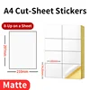 Matte White White 8-Up on a sheet