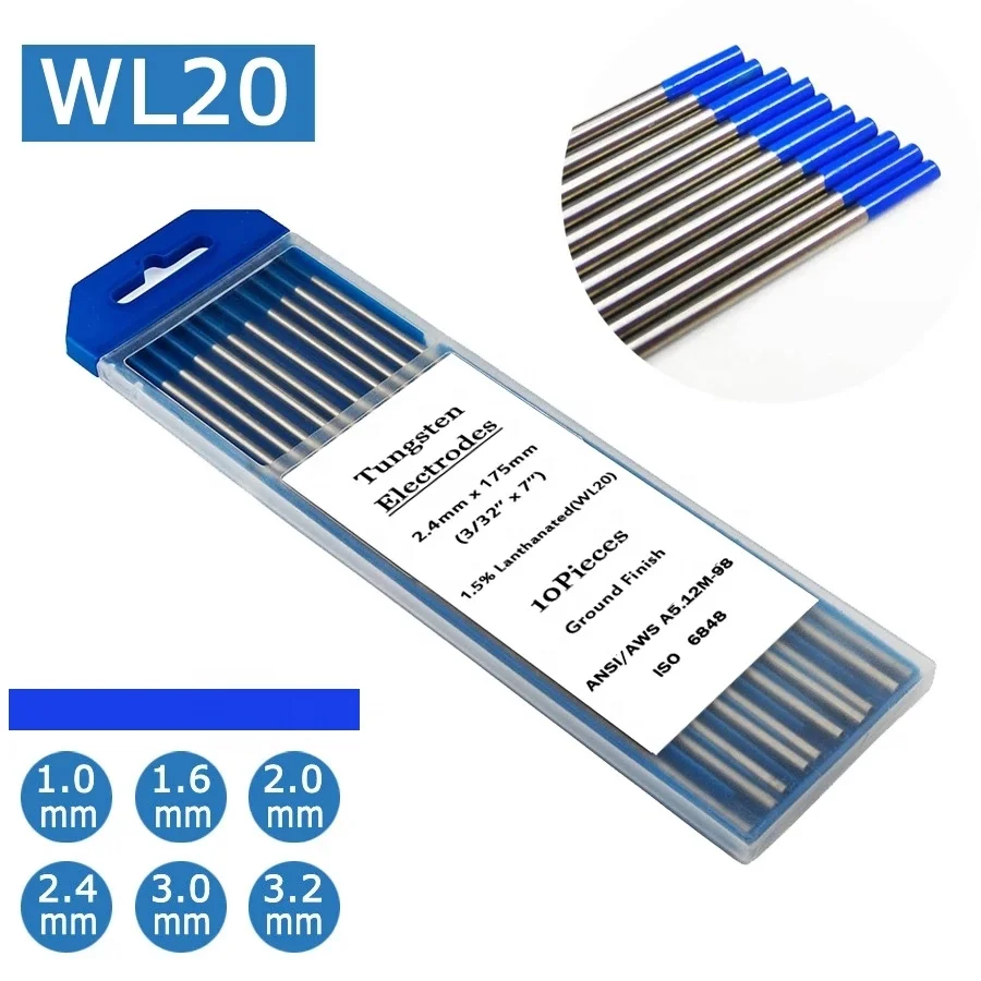 Tig Welding Tungsten Electrodes Welder Rods 1.03.2mm Wt20 Wc20 Wl20