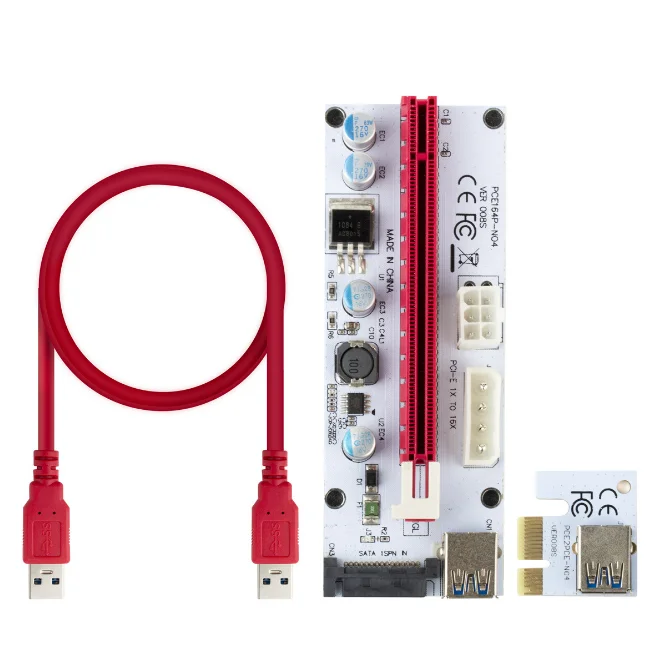 60cm PCI-E Riser 1X 16X PCI-E USB3.0 009S 008S Adapter Card Cable for Miner lot 