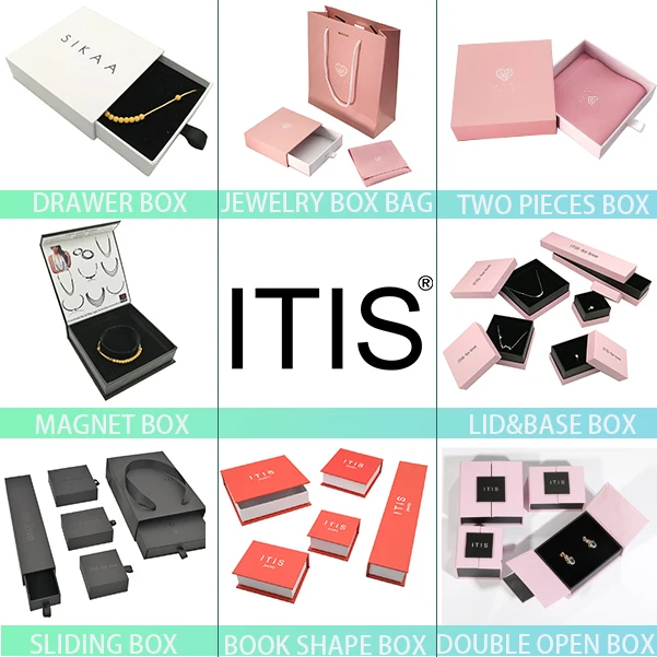 custom logo velvet jewelry box  luxury necklace  ring gift packaging wholesale-4