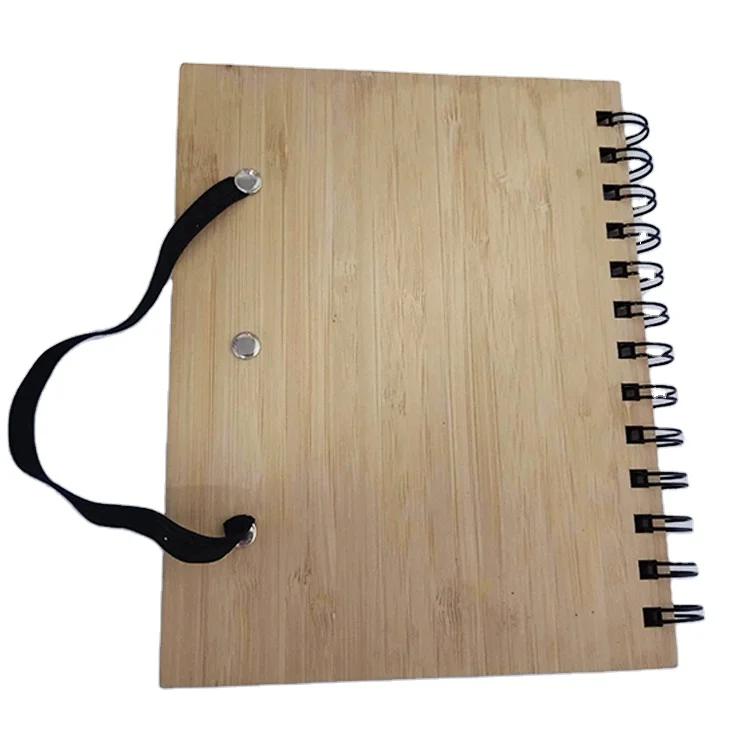 Party Favor of Choice OEM Logo 70 Sheets Notebook Recycled Paper Gift Set Cover Bamboo Notebook