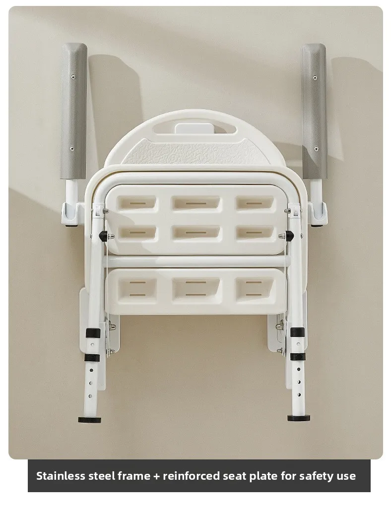 product wall mounted shower chair for elderly or disabled bathroom folding stool seat with rehabilitation therapy supplies-8