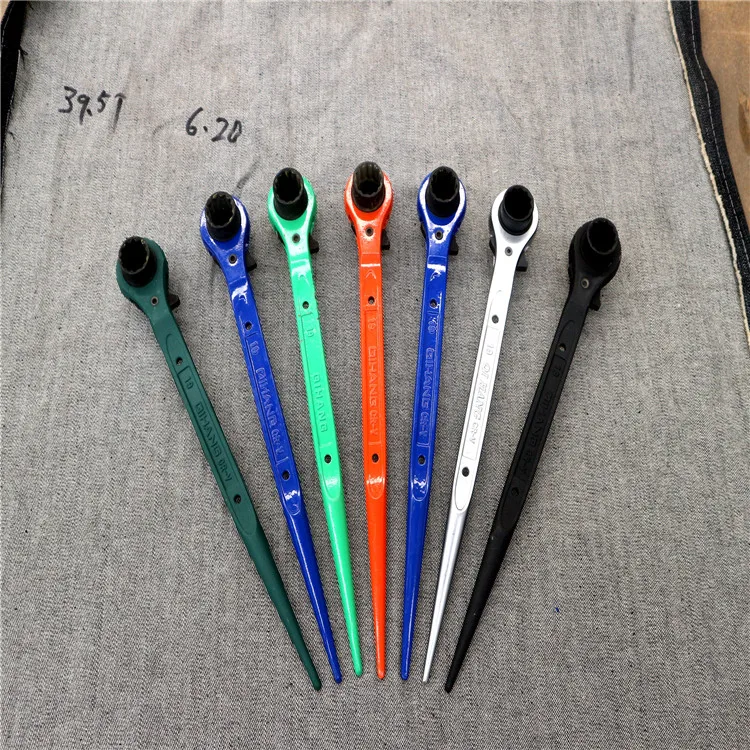 Black Phosphating Sharp Tail Double Socket Ratchet Wrenches 13x17mm