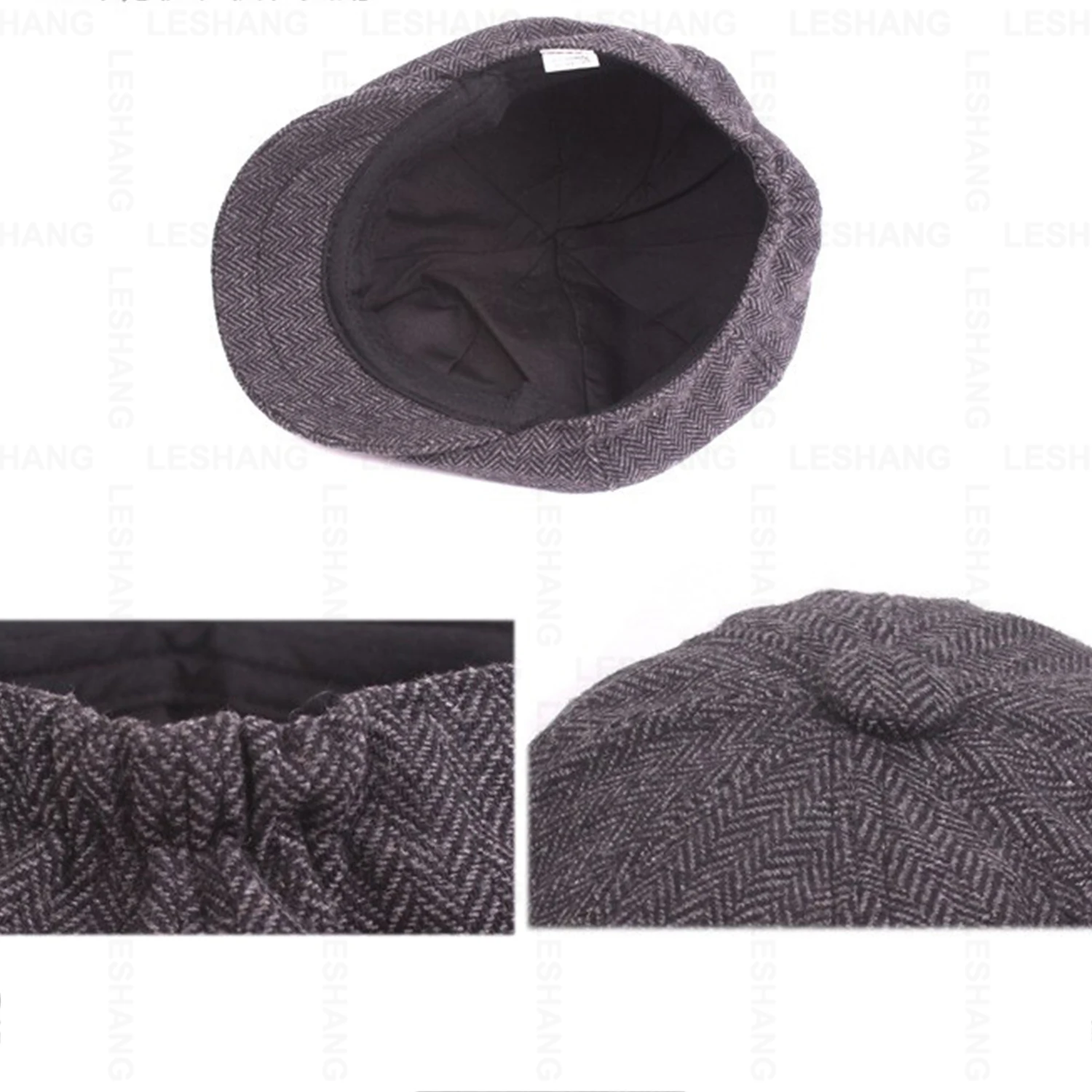 Custom Logo Gatsby 8 Panel Ivy Hats Newsboy Caps Men Painters Hats Autumn Winter Cotton Berets Herringbone Flat Cap