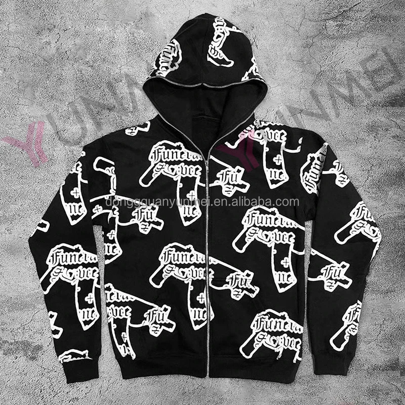 Streetwear Clothing Manufacturer Custom Graphic All Over Puff Print