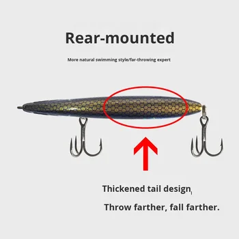 CHEERY Lure Sinking Pencil Vibrating Hard Bait 7g-18g ABS Live Bait Long Cast Topmouth Culter Bass – Pencil – view 4