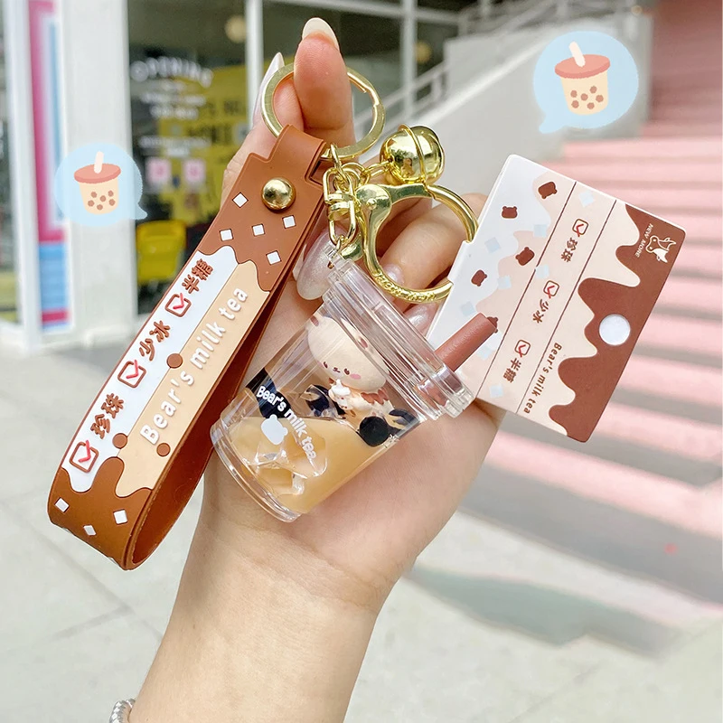 Bunny Boba Acrylic Shaker Keychain - The Artsy Whim