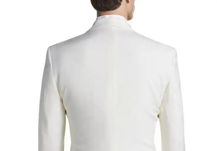 Tailor Half Canvas White Traditional Fit Wedding Tuxedo Men Suit