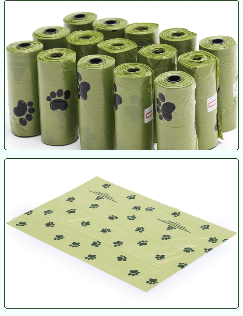 Custom Print Logo Pet Poop Waste Disposal Bag Ecofriendly Cornstarch