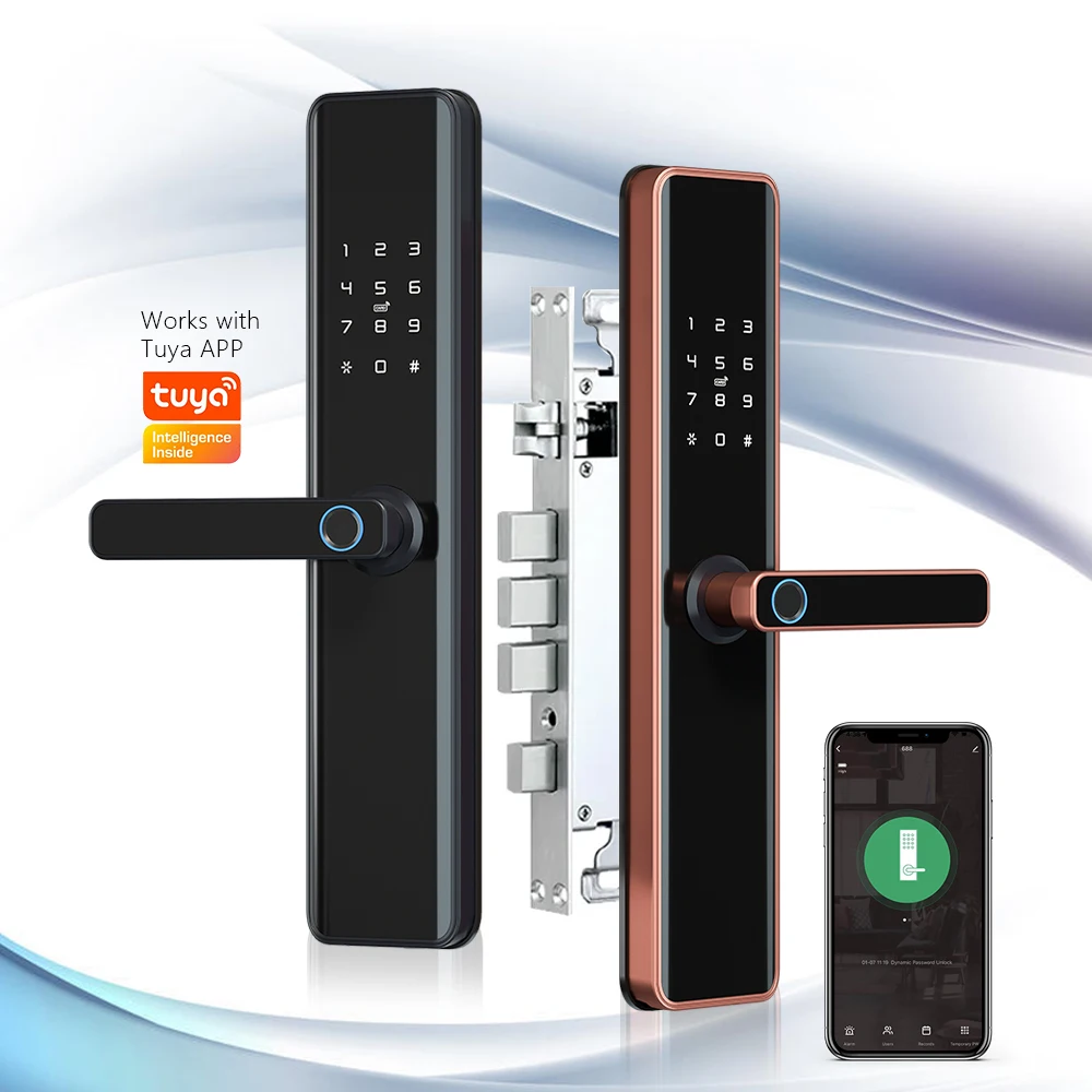 For Eseye Smart Electric Gate Lock Keyless Aluminum Door Entry with Alexa Fingerprint & WiFi Memory Card Data Storage Option