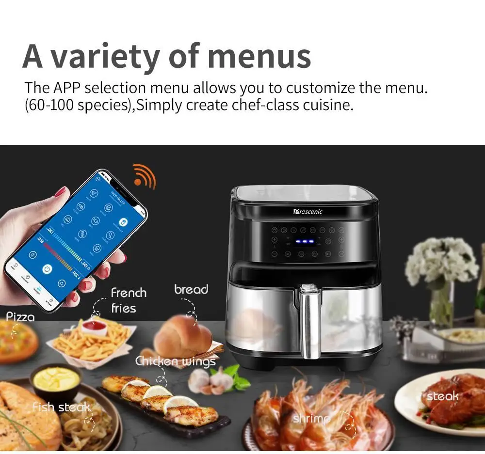 Smart Air fryer Proscenic T21 App & Alexa Control 1700 Watt Electric Air Fryers Oven&Oilless Cooker automatic appliances