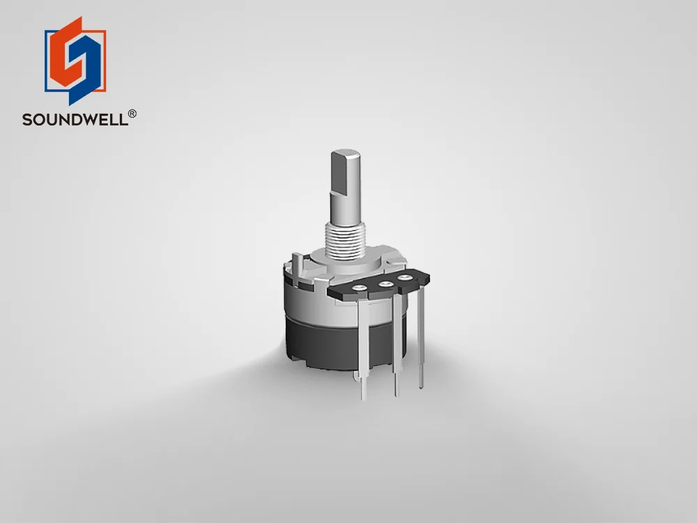 24mm Potentiometer WH138 Soundwell Potentiometer With Switch B500K Rotary Potentiometer With Metal Shaft
