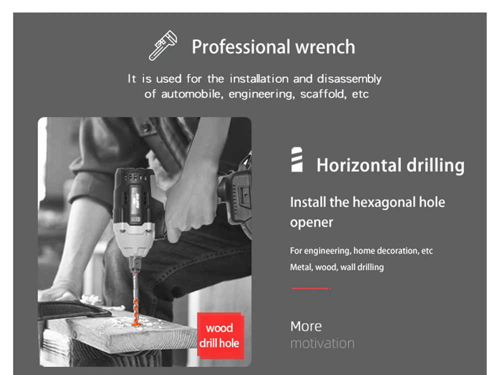 Nanwei Power Tools Lithium Battery Cordless Power Tools Electric Drill Angle Grinder Electric Hammer Wrench Electric Saw