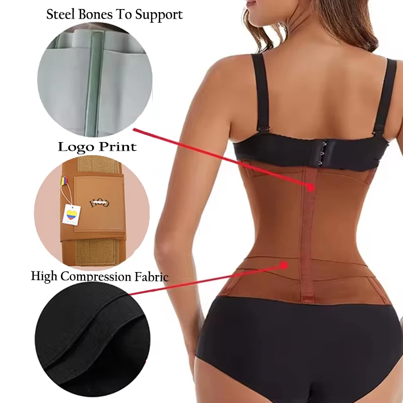 Sculpt Waist Trainer Tummy Control Waist Wrap With Logo Body Shaper for Women Corset Shapewear Pink Colombian Girdle Touch