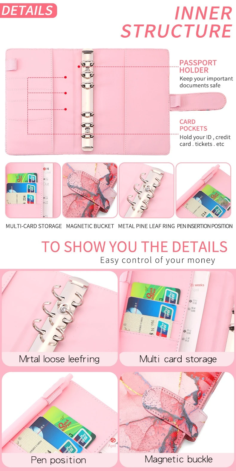 Budget Binder A6 Budget Binder With Zipper Envelopes Premium Pu Leather