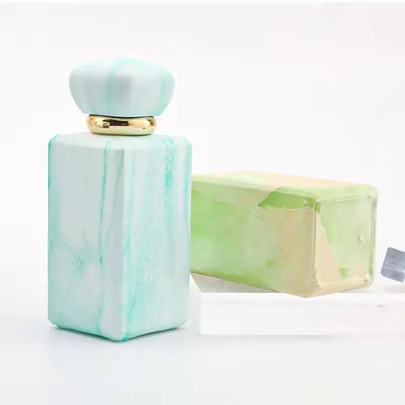 新デザイン カラフル 100ml 香水ガラスボトル マーブルテクスチャ