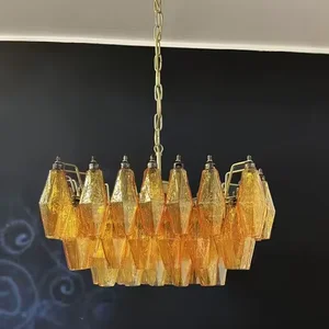 ECOJAS Lighting Glass Luxury Living Room Modern Wedding Decorative Villa Hotel Bedroom High Quality Led Crystal Chandelier