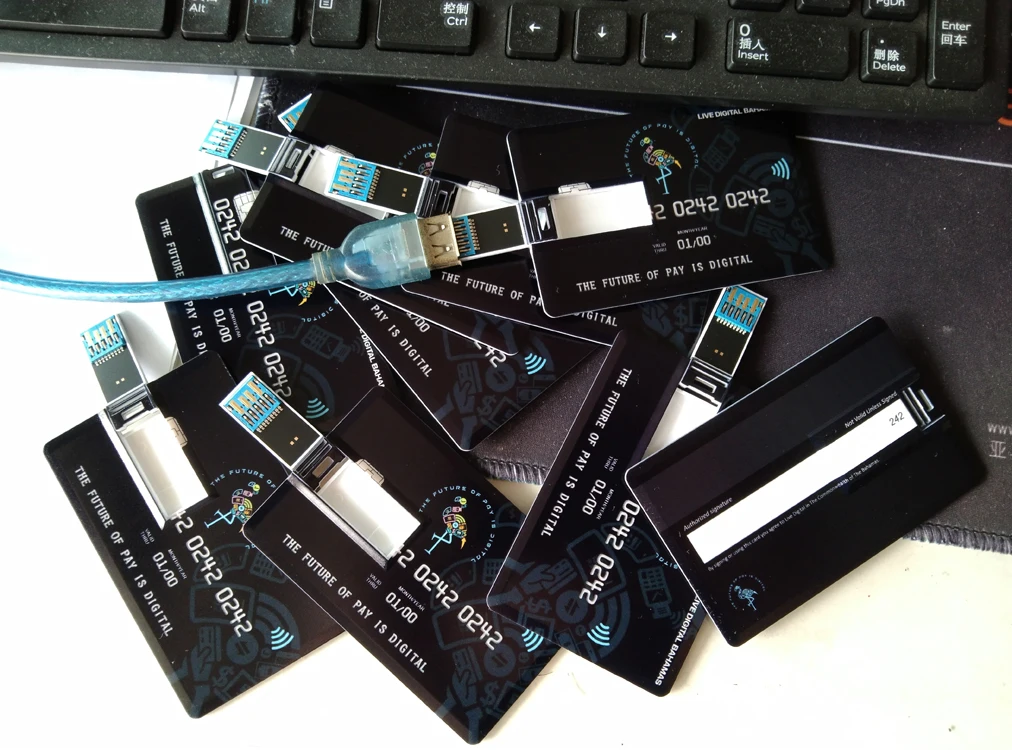 Customized Chip Bank Credit Card USB 3.0 Flash Memory Stick Pen Thumb Drive With PP Box for Promotion Gift Giveaway Advertising