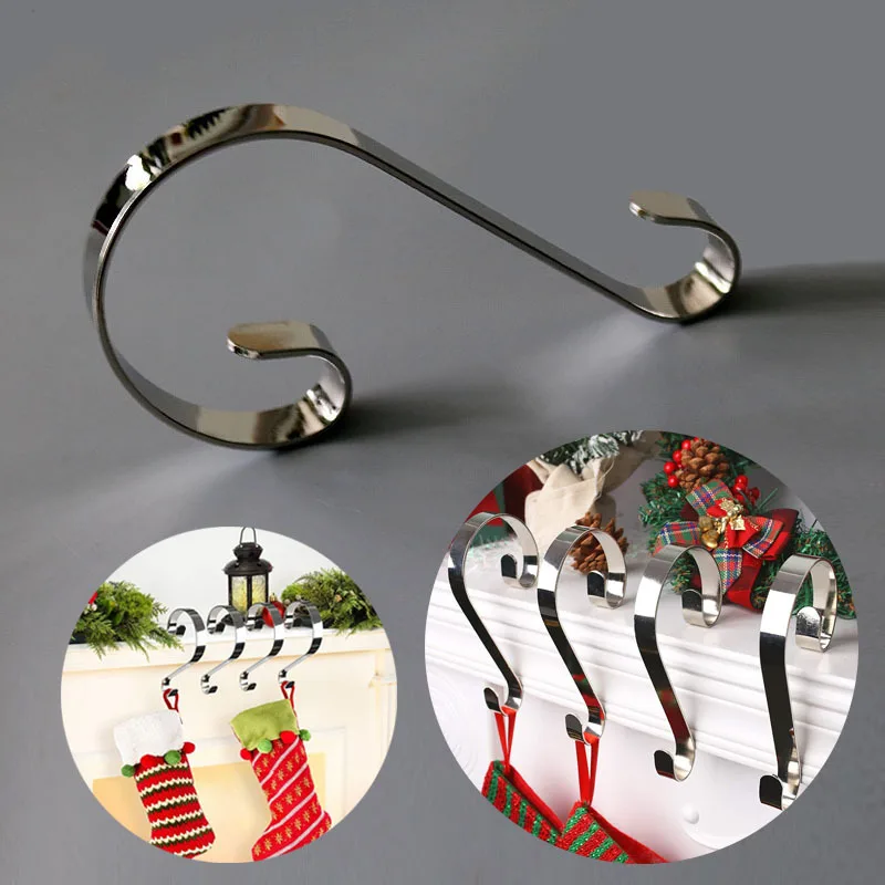 Manufacturers direct Christmas closet novelty hooks nail free metal plated silver novelty hooks factory